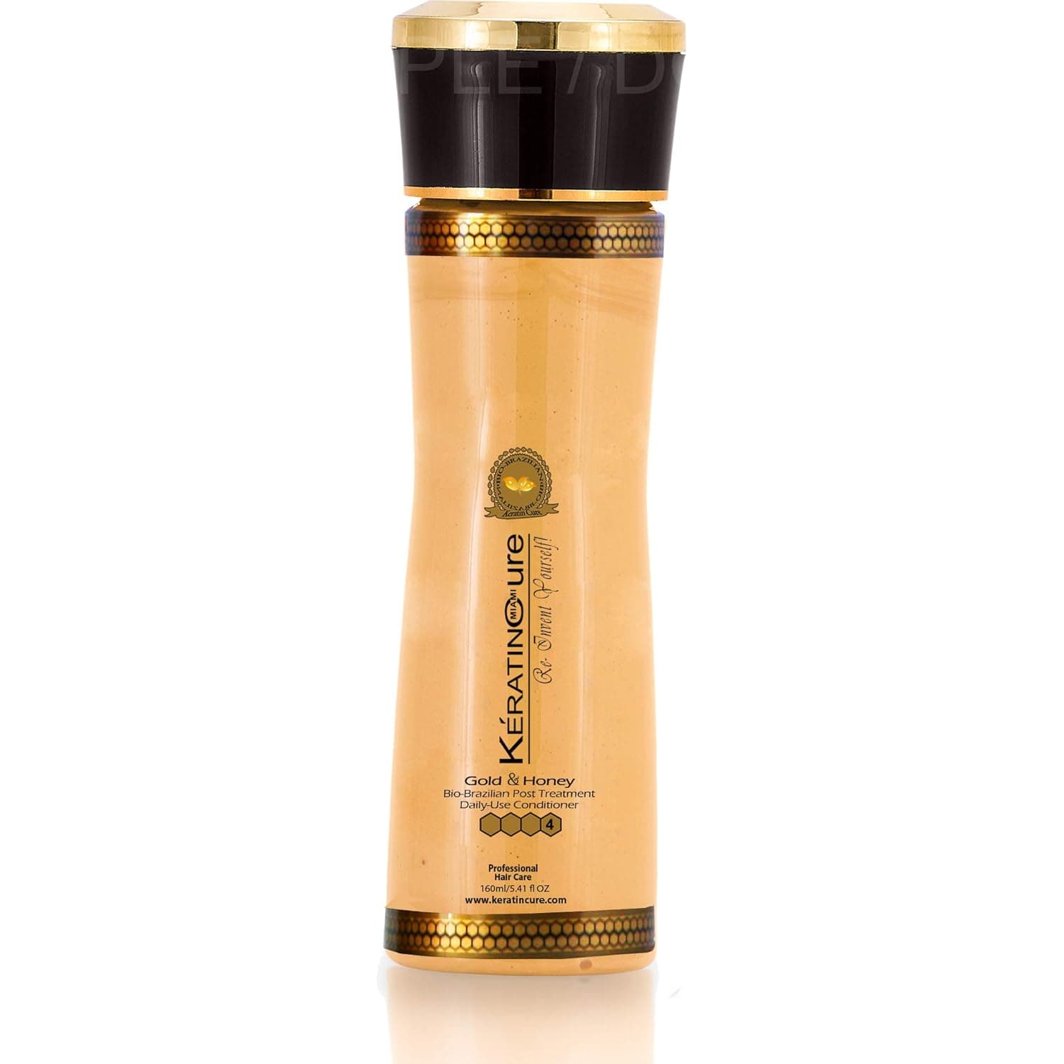 Keratin Cure Gold & Honey Hair Conditioner Argan Oil Sulfate Free Treatment Dry and Damaged Hair Silk Proteins Keratin All Hair Types Women & Men Beards Teens, Kids Safe Color Treated 5 oz