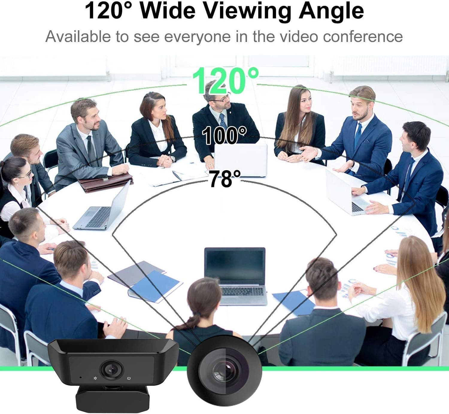 HD1080P Auto-Focus Webcam with Dual Microphone & Tripod for Video Calling Conferencing Recording, 120° USB Web Camera Compatible with PC/Mac/Laptop Desktop, Win XP/7/8/10 and Above