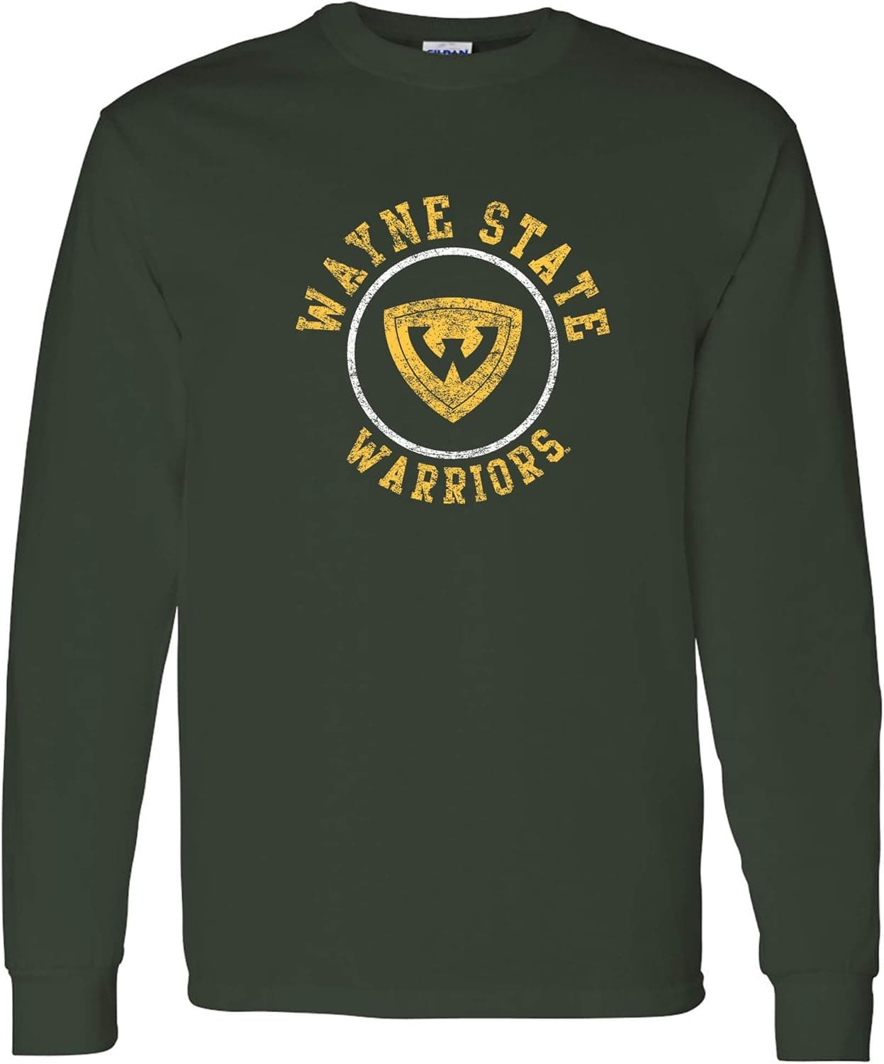 NCAA Distressed Circle Logo, Team Color Long Sleeve, College, University