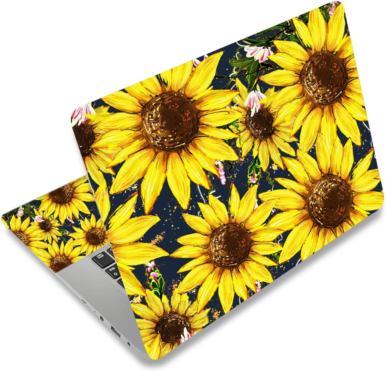 AUPET Personalized Laptop Skin Sticker Decal,12 13 13.3 14 15 15.4 15.6 inch Laptop Skin Sticker Cover Art Decal Protector Notebook PC (Sunflowers)
