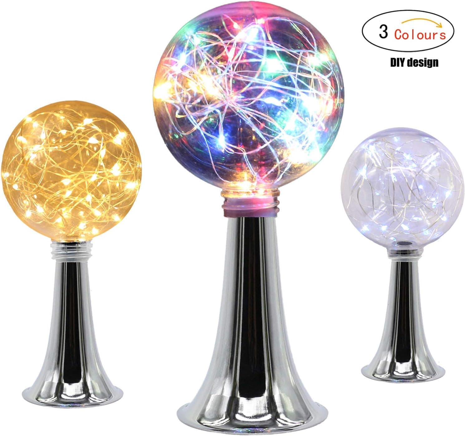 sinocles New Decorative Lights String Room Decor with Colorful, Warm and White Color, Decoration Led Lights Battery Operated Color Changing for Teens Boys Girls, Party, Christmas, Halloween, Silver