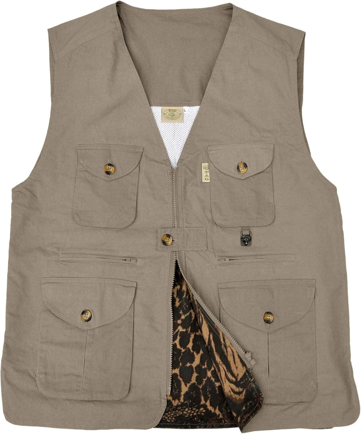 Tag Safari Vent Back Livingstone Vest for Men, 100% Cotton Shirt for Hunters, Explorers, Photographers and Journalists