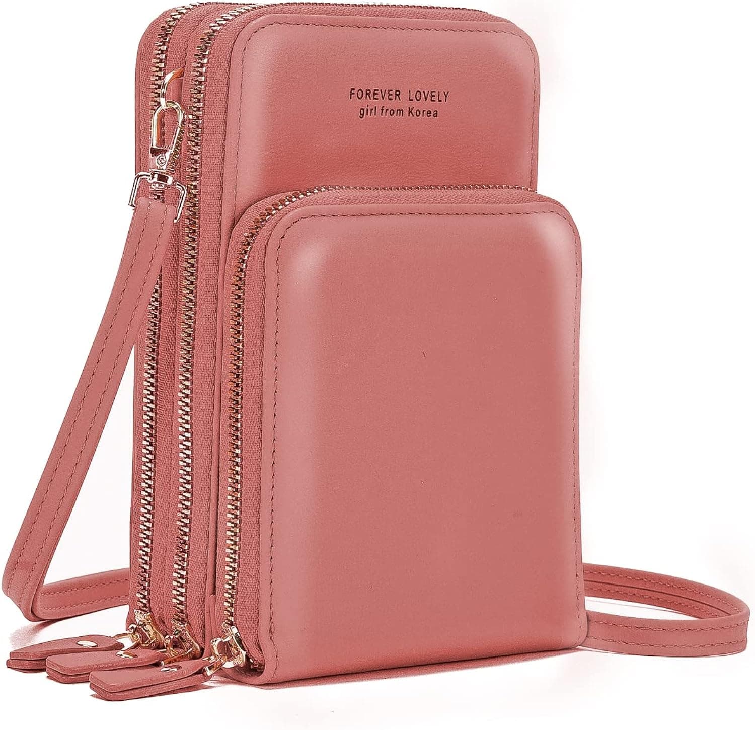 ZEALINNO Womens Small Crossbody Cellphone Bag, Mini Messenger Shoulder Handbag Wallet with Credit Card Slots