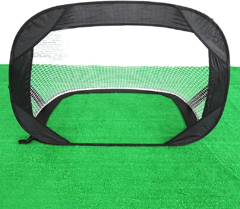 Silfrae Portable Foldable Pop Up Soccer Goal Kicking Door Football Traning Device for Kids & Teenage Black