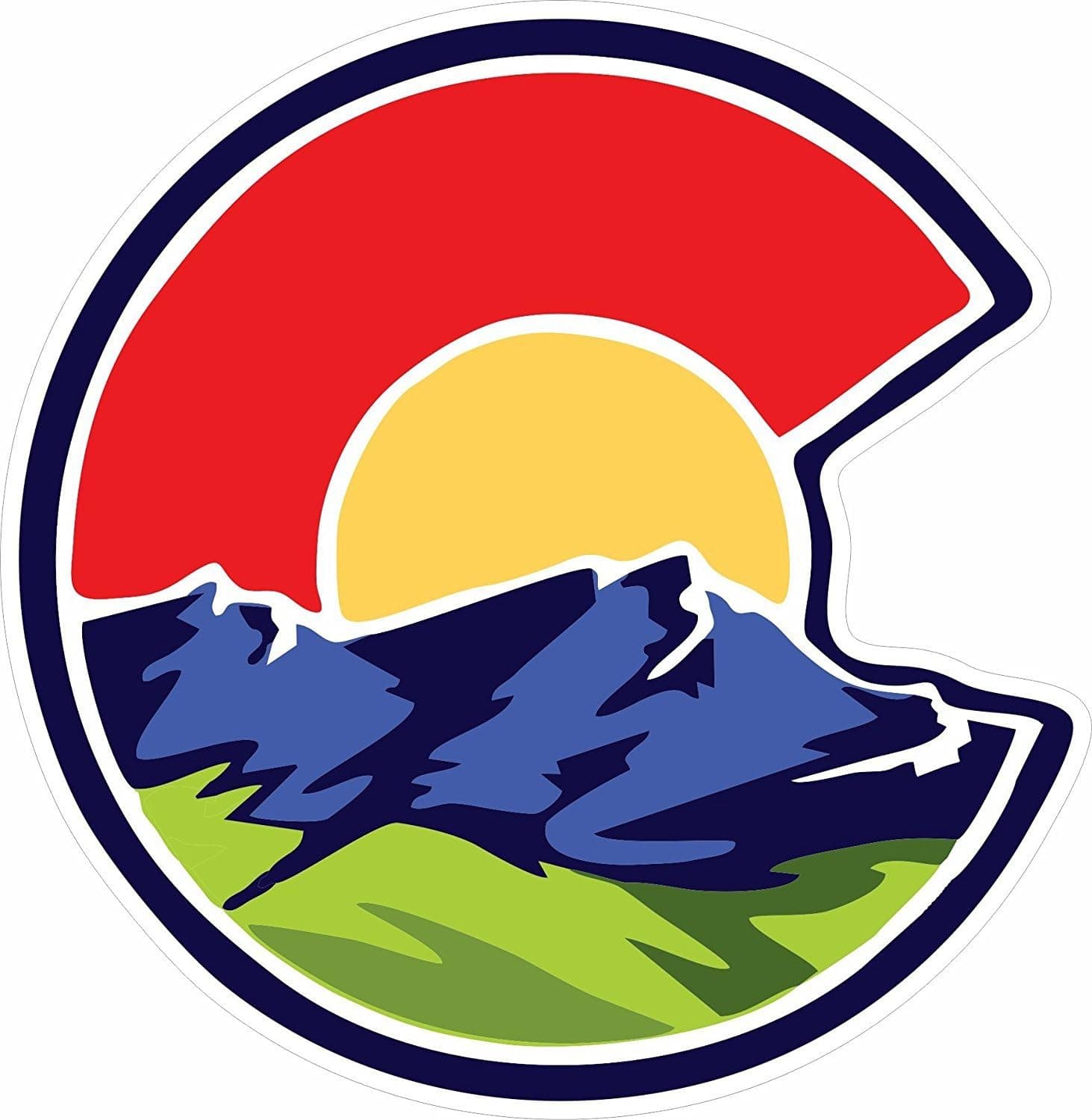 Colorado C Nature Sticker. Colorado Stickers. Colorado Flag Sticker (4 Inches)