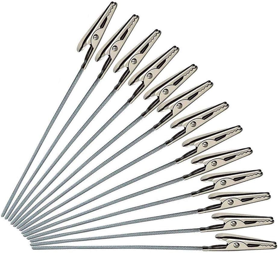 Cisture Alligator Clamp Clips, 50 PCS Metal Wire Crocodile Clip Spring Clamps DIY Card Photo Memo Holder for Party Wedding (50)