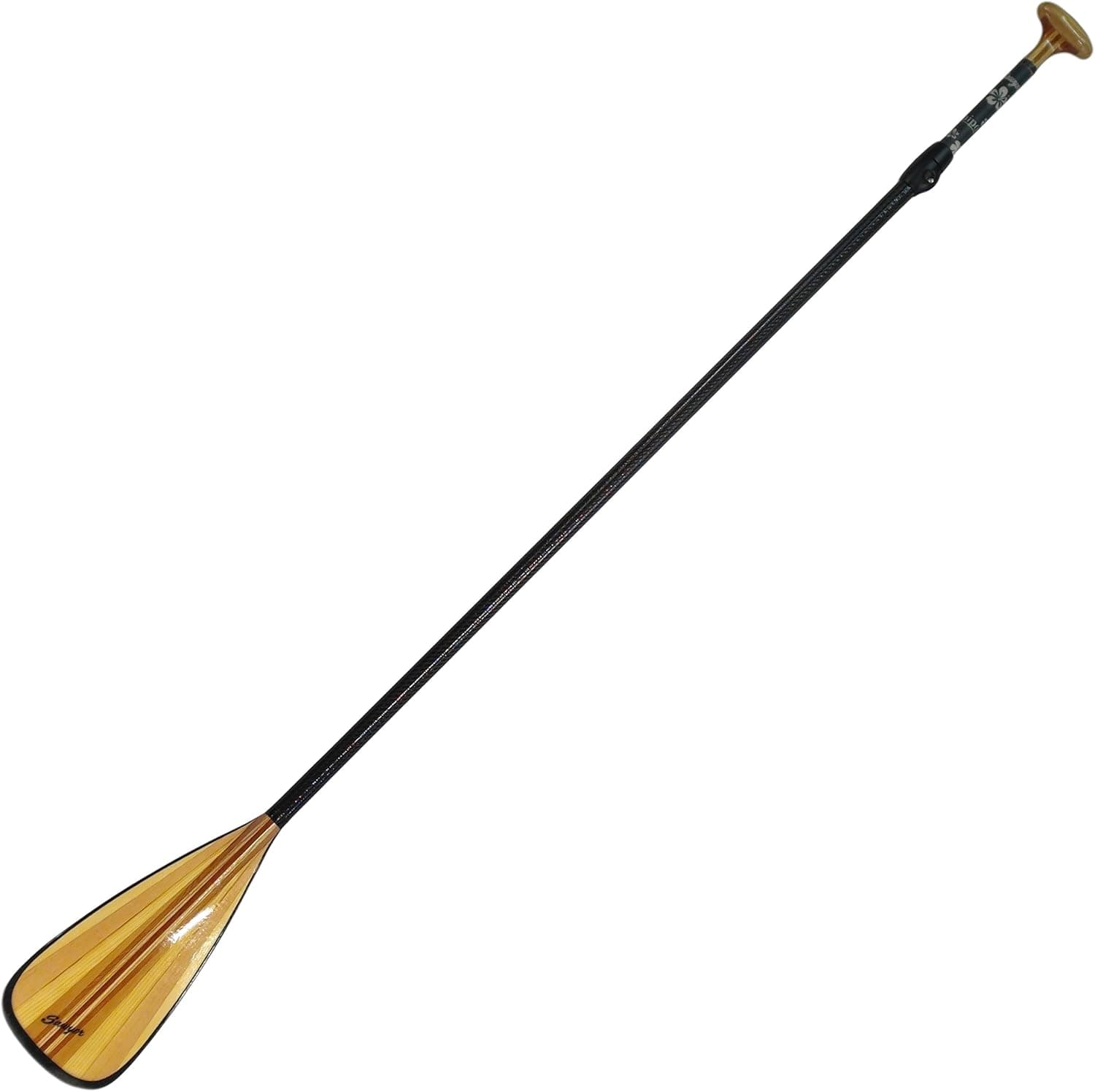 Sawyer Mana Rip 90 Wood/Carbon Fiber SUP Stand-Up Paddle Board Paddle - Curled Palm Grip - Adjustable Length