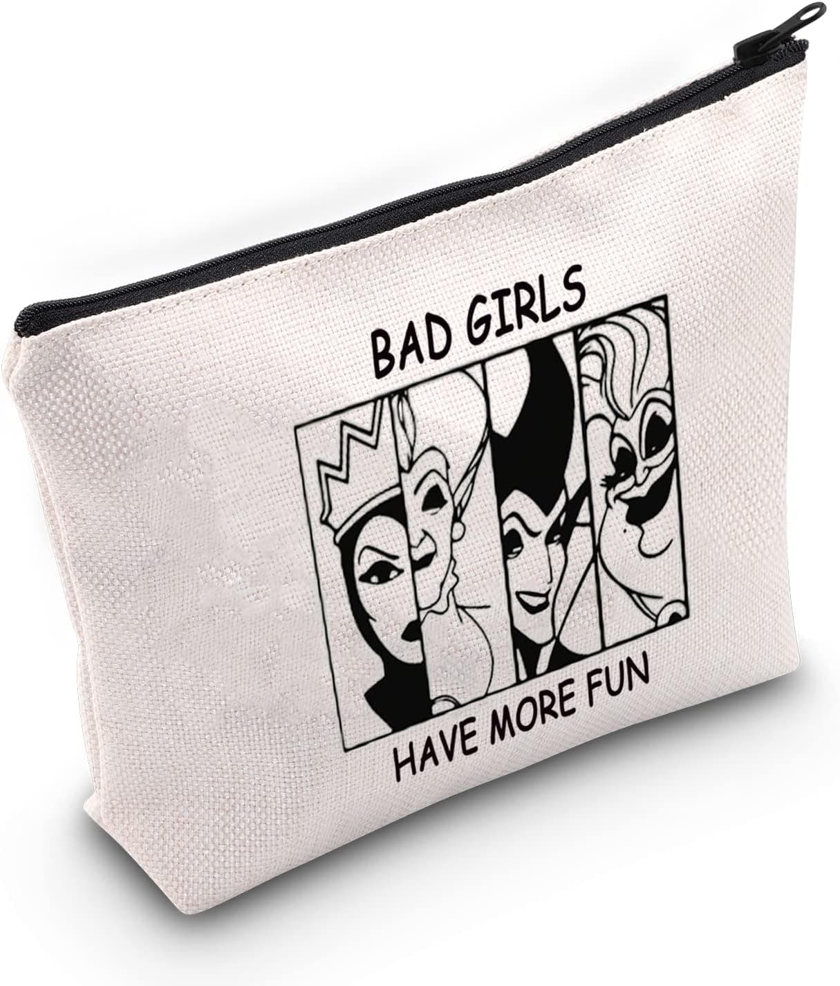 TOBGBE Witch Gift Villains Gifts Ursula Maleficent Evil Queen Cosmetic Bag Bad Have More Fun Girls Weekend Cosmetic Bag (Bad bag)