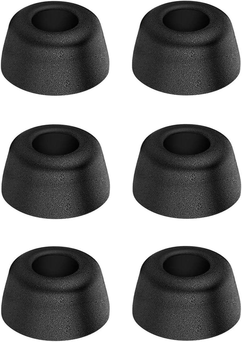 JNSA Memory Foam Ear Tips for True Wireless Earphones,Comfortable & Noise Blocking Replacement Earbud Memory Foam Tips Compatible with Gear IconX/JabraElite 65t, Large Size 3 Pairs [Black][L Size]