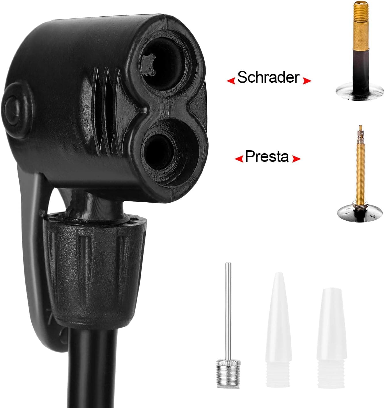 Oumers High Presure Bike Pump, Portable 120 PSI Aluminum Alloy Bicycle Floor Air Pump Suitable Presta and Shrader Valve