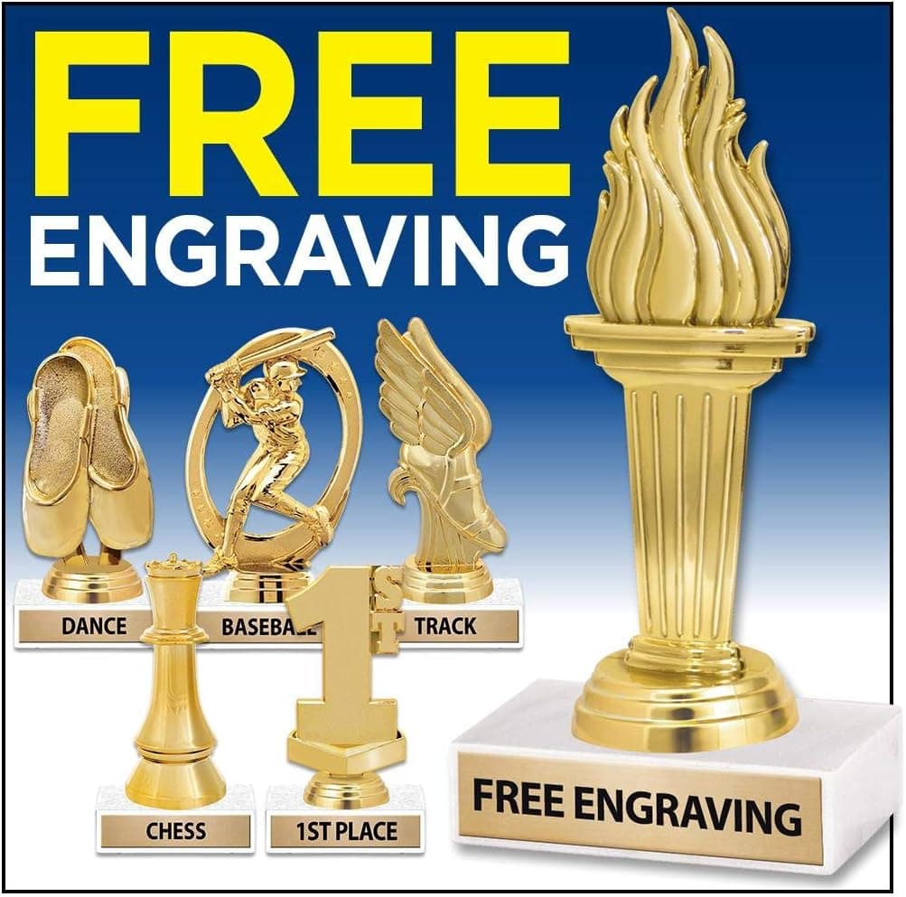 Crown Awards Basketball Trophies - 6" Basketball Hoops Trophy Personalized with Custom Engraving