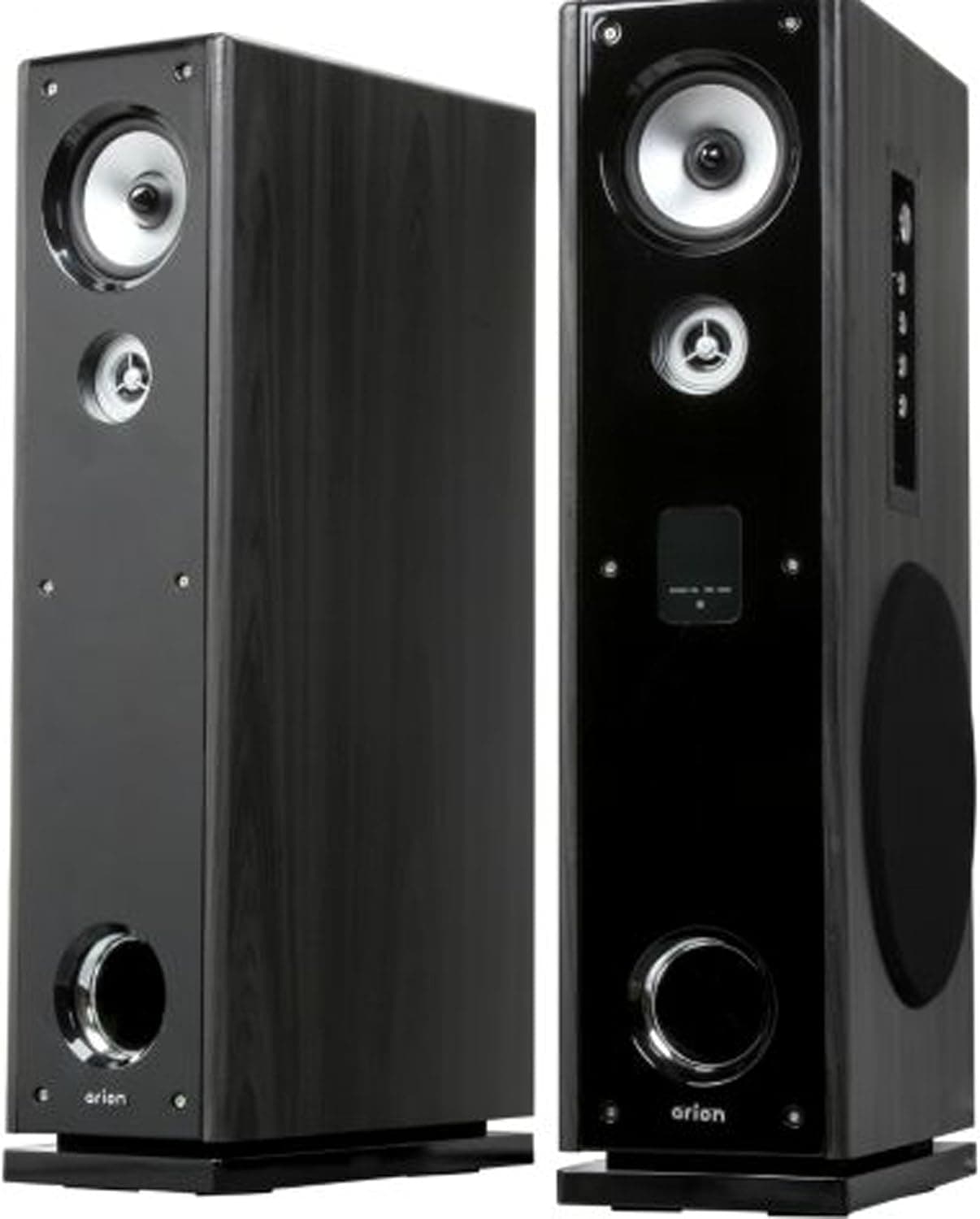 Eagle Tech ET-AR602R-BK Pair Floor Standing Powered Speakers with Remote Control & Karaoke Input Pair