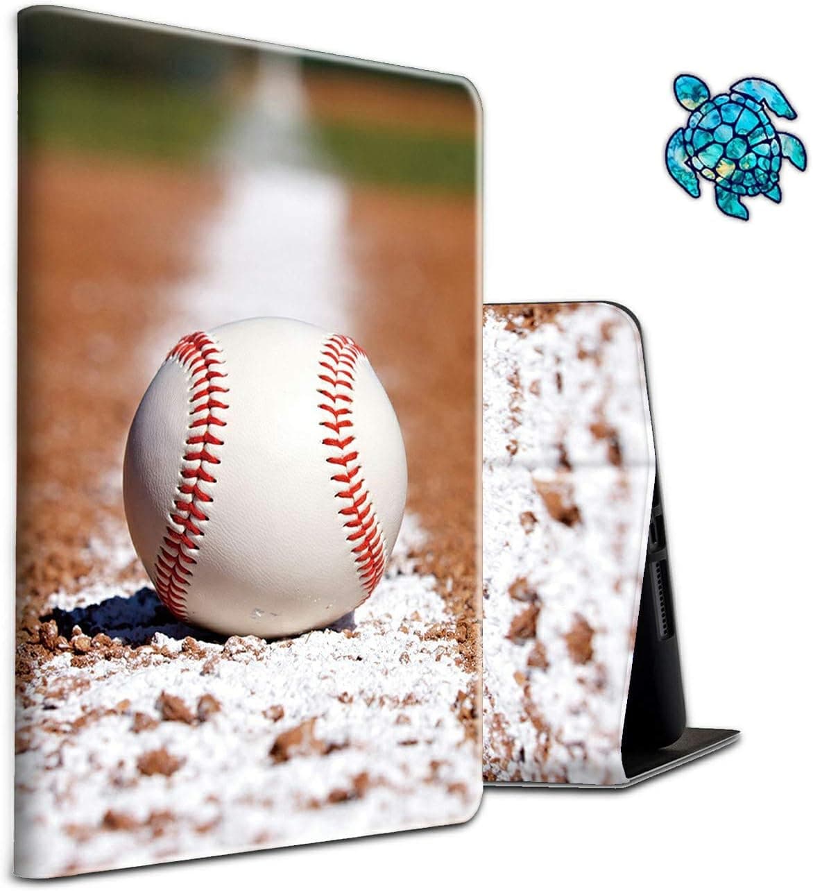 Case for All-New Kindle Paperwhite 10th Generation 2018 Slim Shockproof Baseball Dirt Protective Cover with A Cute Turtle Sticker for Kids Teens