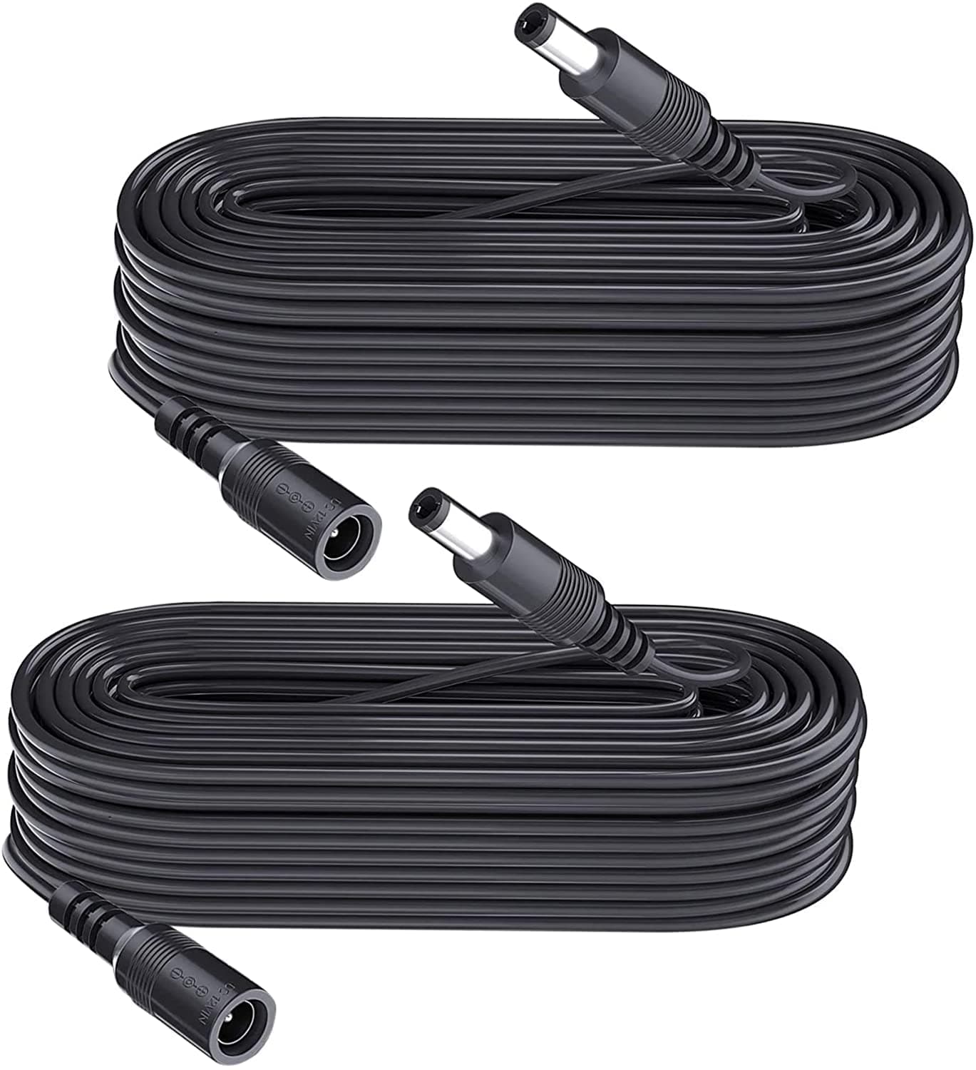 Security-01 33ft/10m DC 2.1mm x 5.5mm Extension Cable,DC 5V 6V 9V 24V 12 Volt Male to Female Plug,12V Power Cable for Security Cameras,DVR,Router, Invoice Printer,LED Strip,2PC,Black, 2-Pack