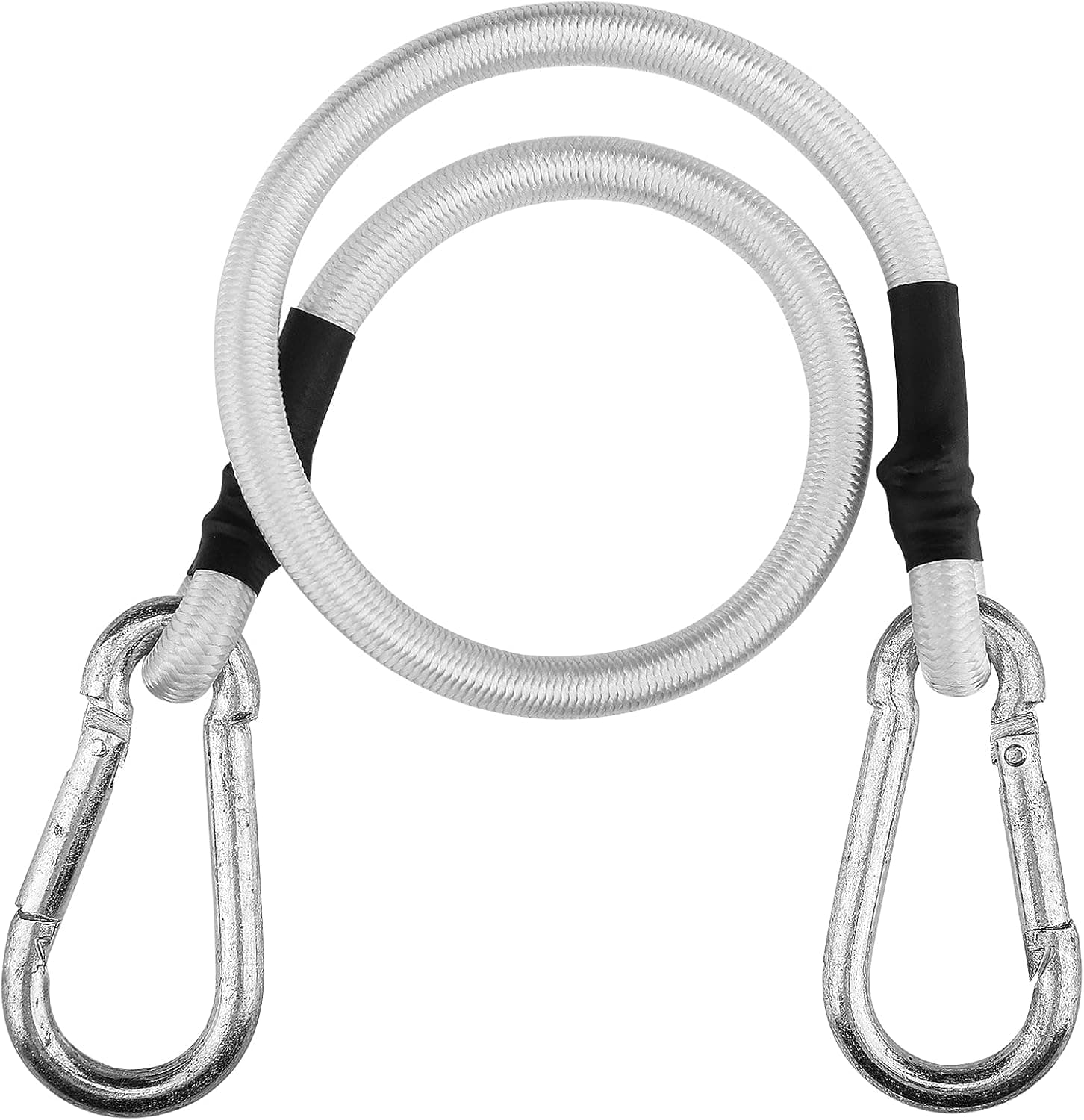 ZHOUBIN 18" White Bungee Cords with Carabiner Hooks Heavy Duty