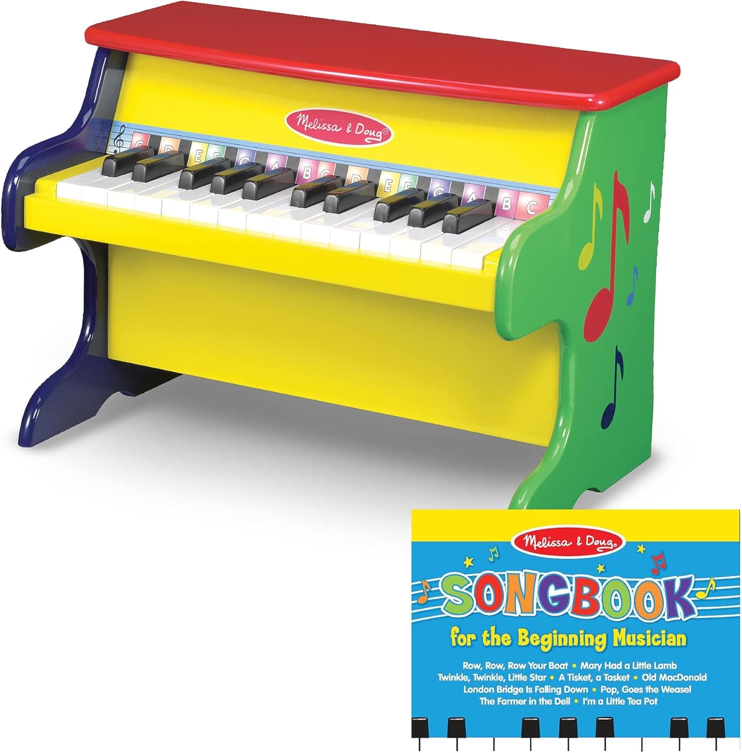 Melissa & Doug Learn-To-Play Piano With 25 Keys and Color-Coded Songbook - Toy Piano For Baby, Kids Piano Toy, Toddler Piano Toys For Ages 3+