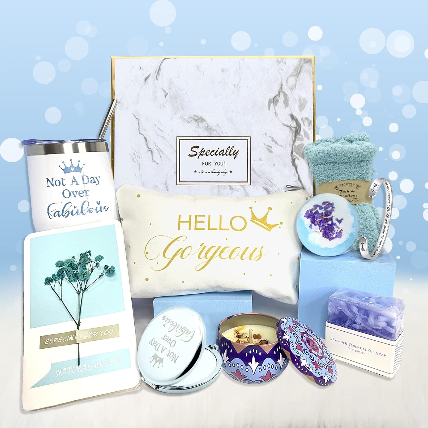 standdo Birthday Gifts for Women, Get Well Soon Gifts for Women with Socks Inspirational Bracelet, Thinking of You Thank You Bithday Chritmas Gifts for Women Mom Sister Best Friends Grandma