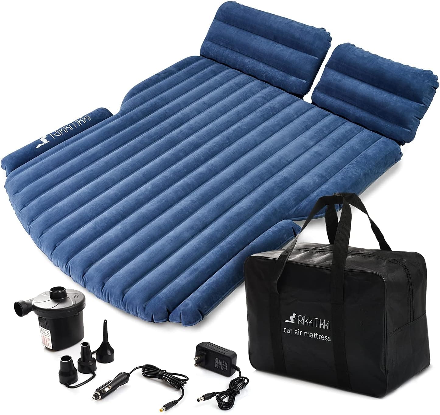 RikkiTikki SUV Air Mattress - Inflatable Car Mattress with Pump and Suitcase - Car Mattress SUV, Minivan, Hatchback, Camping Tent