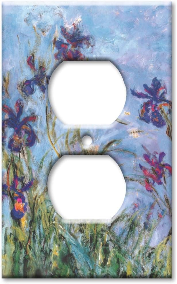 Art Plates - Outlet Cover OVERSIZE Switch Plate - OVER SIZE Wall Plate - Monet: Irises