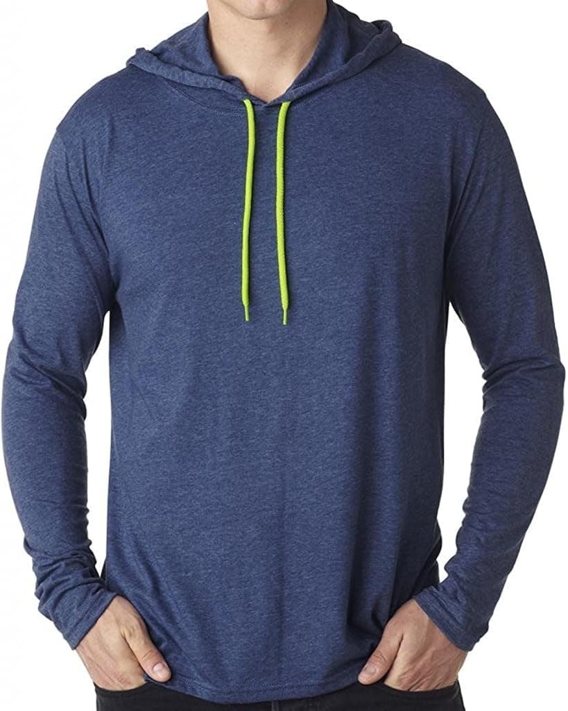 Yoga Clothing For You Mens Lightweight Hoodie Tee Shirt, Large Heather Blue