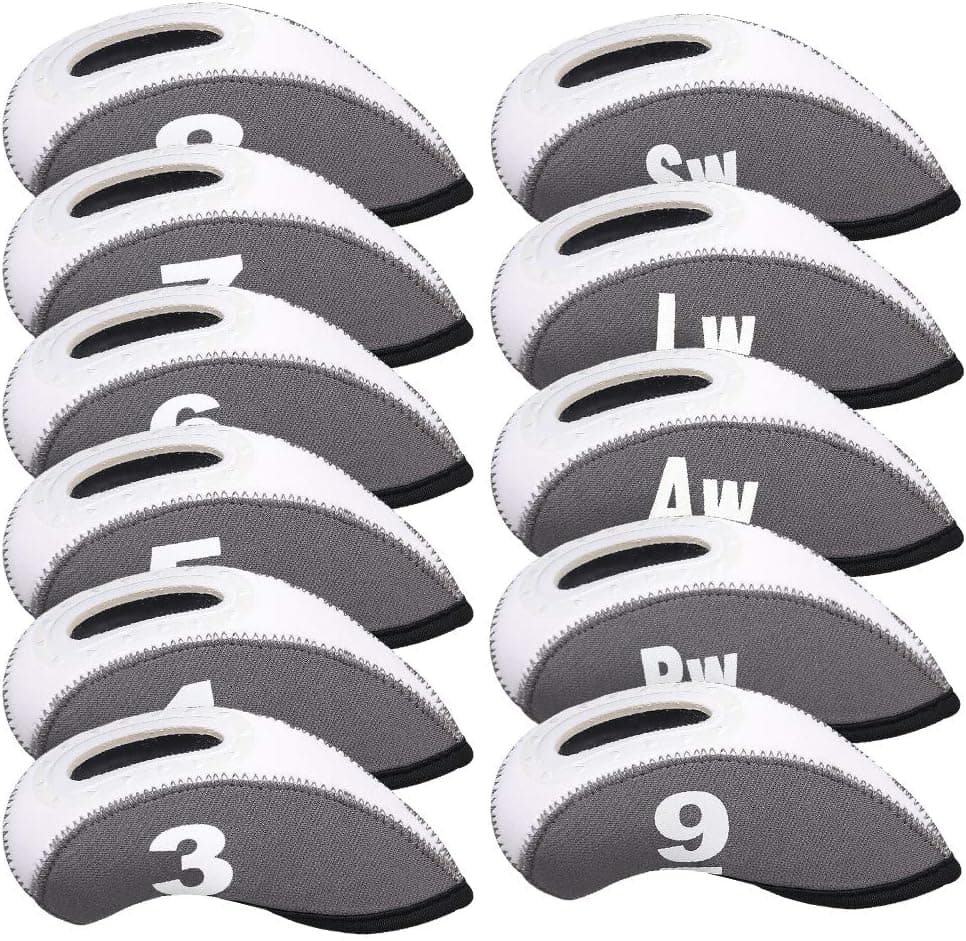 LZFAN 11Pcs Golf Club Covers for Irons Covers for Golf Clubs Neoprene Club Head Covers Golf Club Protector