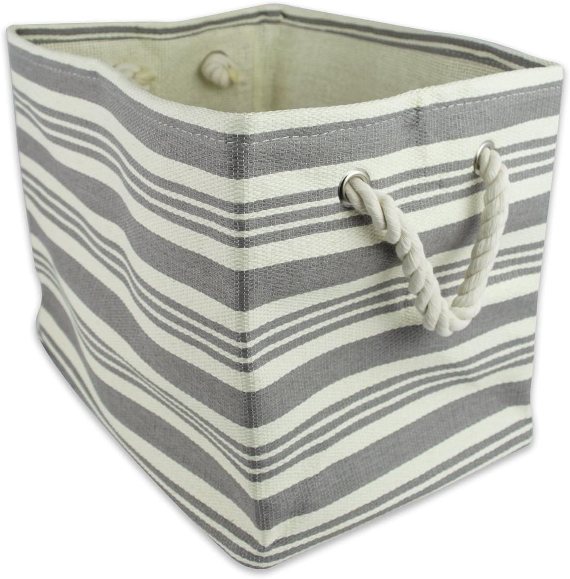 DII Woven Paper Storage Bin, Urban Stripe, Urban Gray, Large