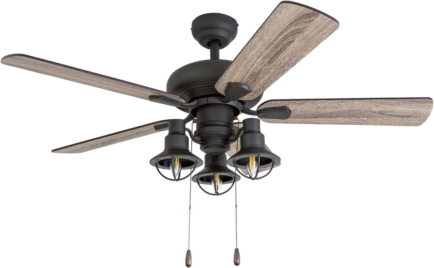 Prominence Home 50652-01 Piercy Coastal Ceiling Fan, 42", Barnwood/Tumbleweed, Aged Bronze