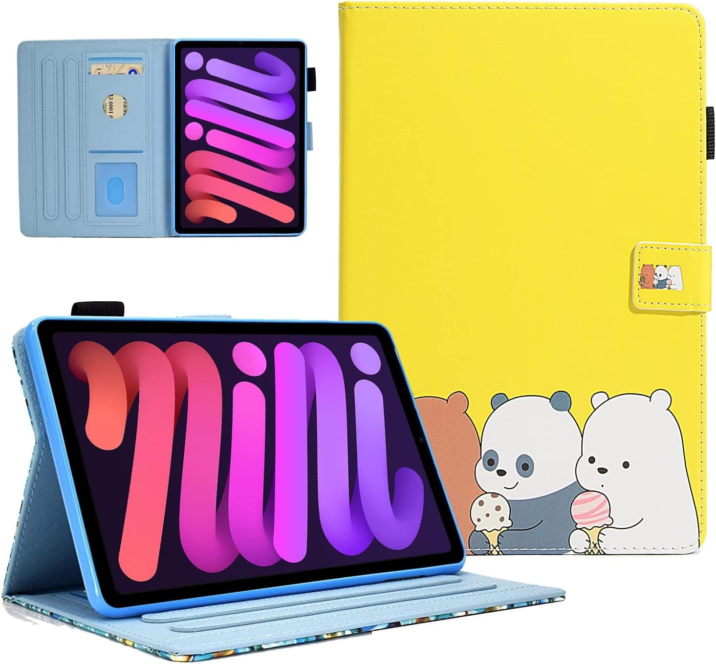 iPad Mini 6 Case DTangLsm Case for iPad Mini 6th Generation Case 2021 iPad Mini Case 6th Generation iPad Mini 2021 Case Premium PU Leather iPad Mini 8.3 Case Shell Stand with Auto Wake/Sleep, Panda