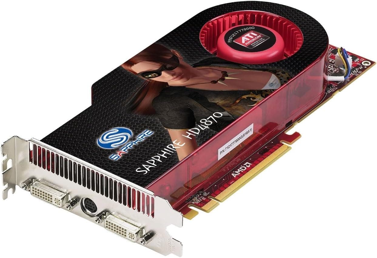 Sapphire 100247L HD 4870 512MB GDDR5 PCI-E/2 Port DVI-I/TV Out Video Card