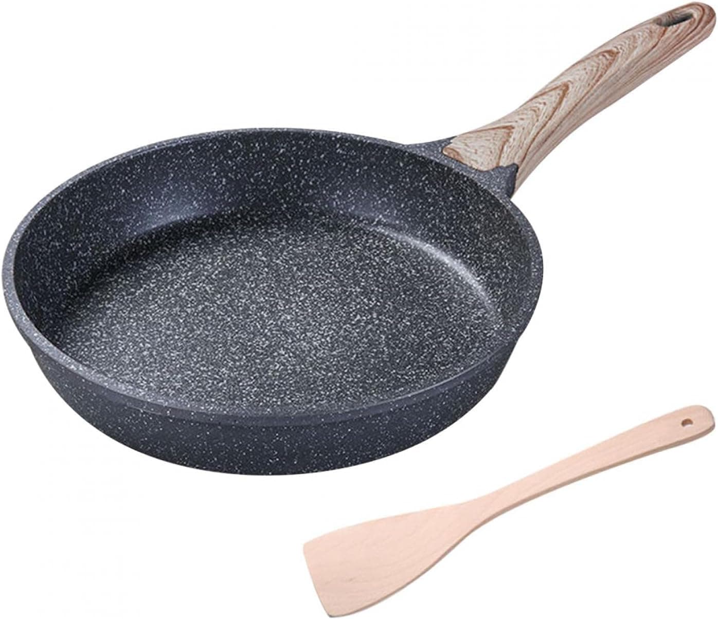 7.8 Inch Nonstick Skillet Frying Pan Egg Pan Omelet Pan, Nonstick Cookware Maifan Stone Coating Pans(with Wooden Shovel)