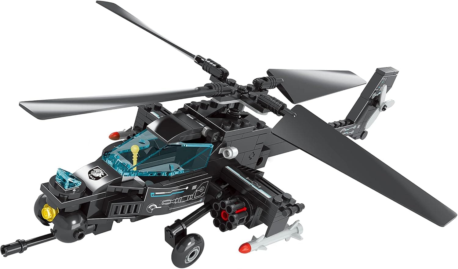 Apostrophe Games SWAT Helicopter Building Block Set (203 Pieces) Police, Army, Compatible with Major Brand, Helicopter Model for Kids and Adults