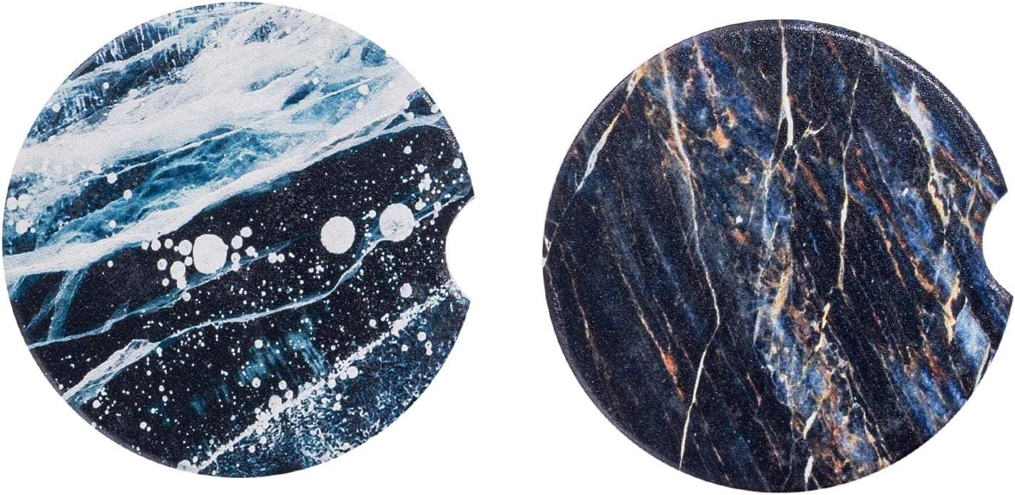 2.56" Car Coasters Absorbent for Cup Holders 2 Pack,Auto Ceramic Thirstystone Car Coasters