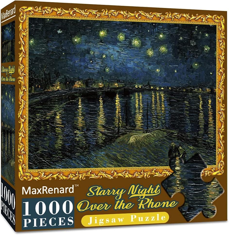 MaxRenard Game 1000 Pieces Jigsaw Puzzle Fine Art Collection Toy Van Gogh Starry Night Over The Rhone