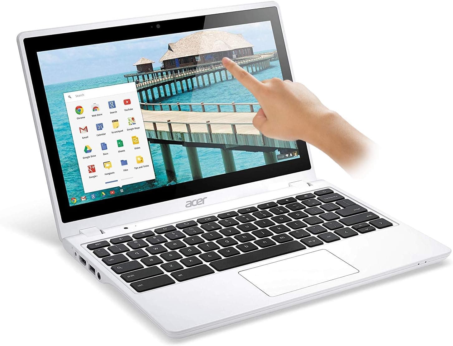 Acer C720P-2457 11.6" Touch Chromebook Laptop Intel Celeron Dual Core 1.4GHz 4GB 32GB SSD - White