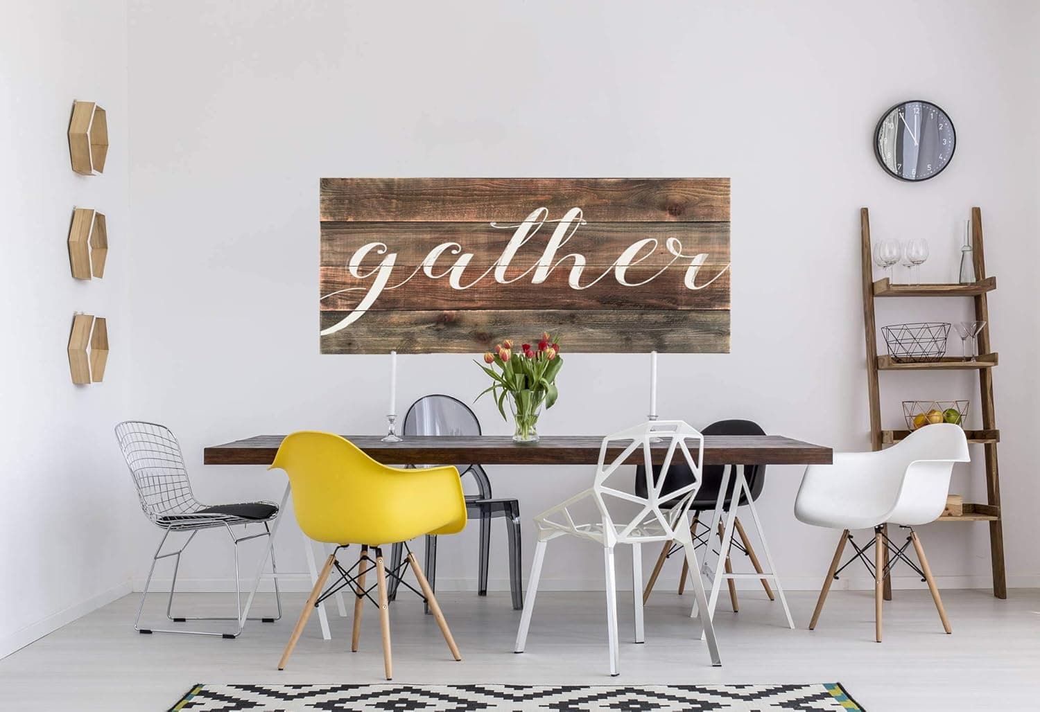 Ruskin352 Extra Large Wood Gather Sign Weathered Farmhouse Sign