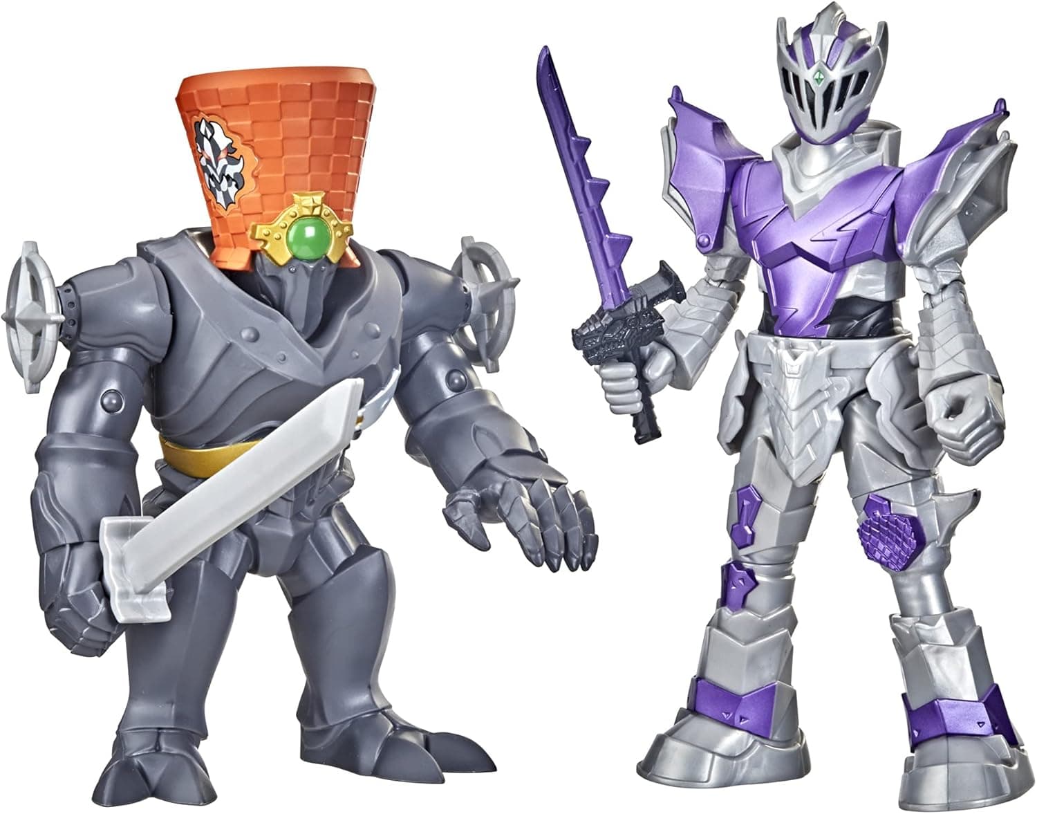 Power Rangers Dino Fury Battle Attackers 2-Pack Void Knight vs. Snageye Martial Arts Kicking Action Figure Toys Inspired by TV Ages 4 and Up
