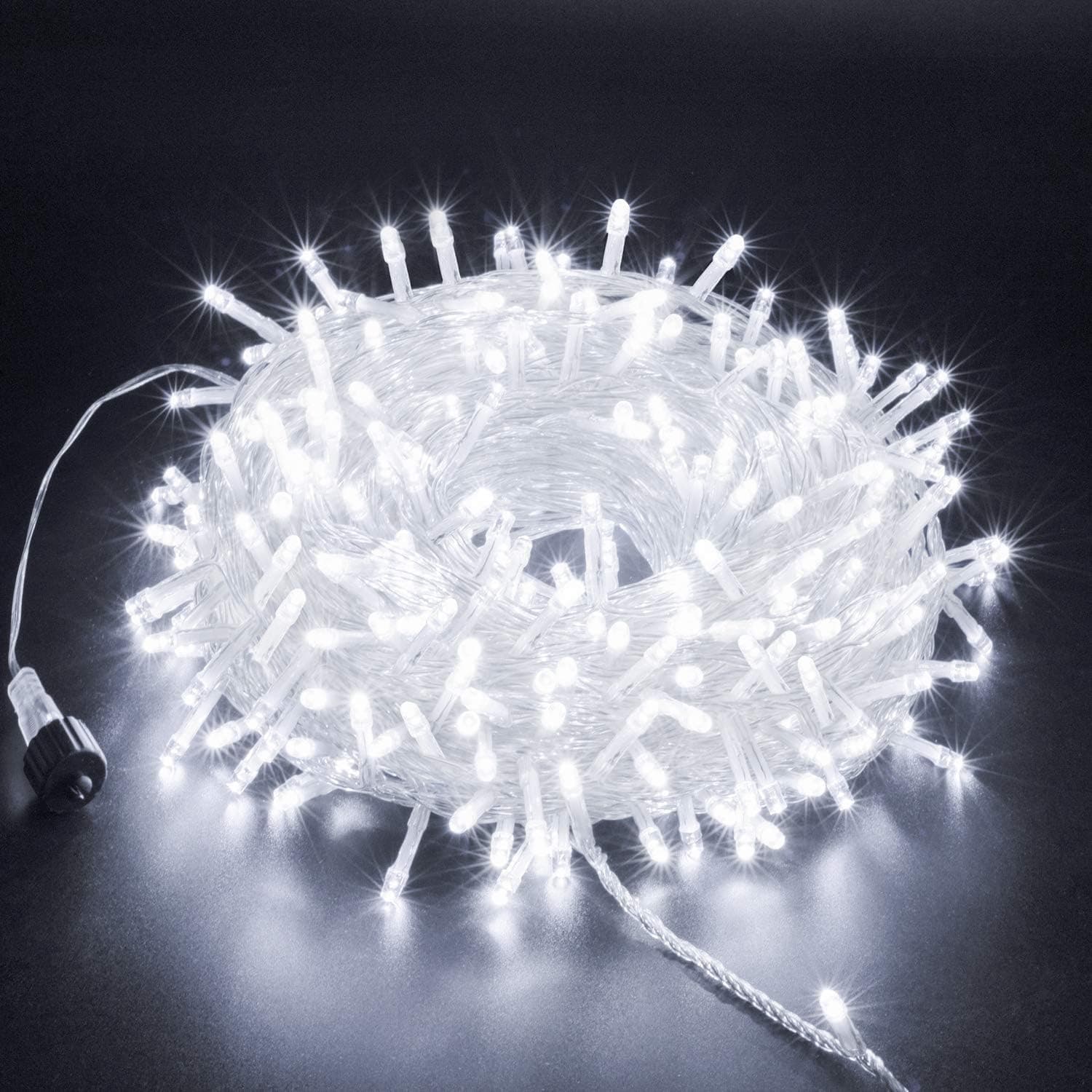 XUNXMAS 300 LED Christmas String Lights Indoor Outdoor, 109ft Cool White Christmas Tree Lights with 8 Modes, Connectable Waterproof Fairy Lights for Bedroom Wedding Party Patio Christmas Tree Decor