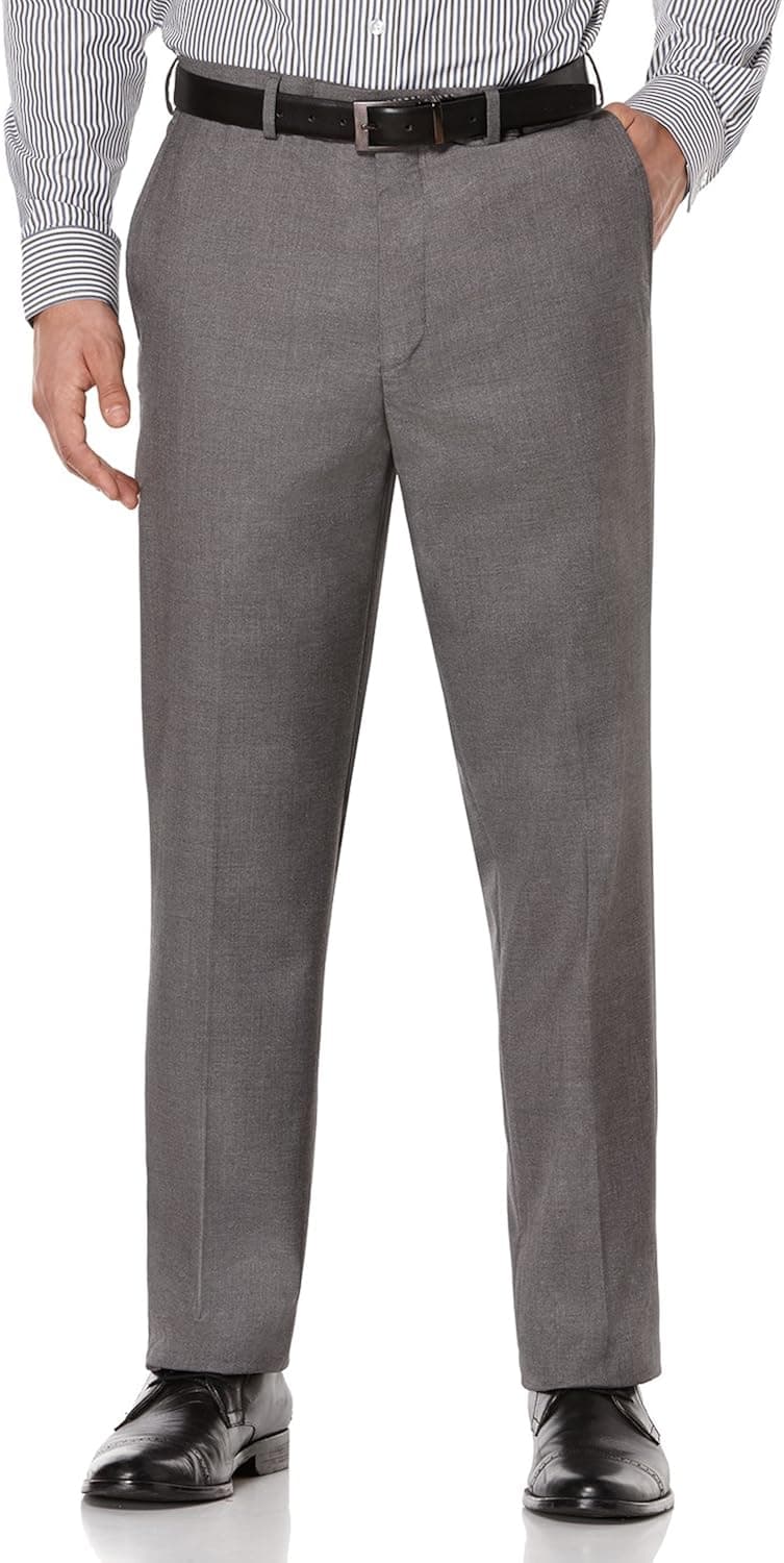 Savane Men's Flat Front Premium Flex Gabardine Dress Pants