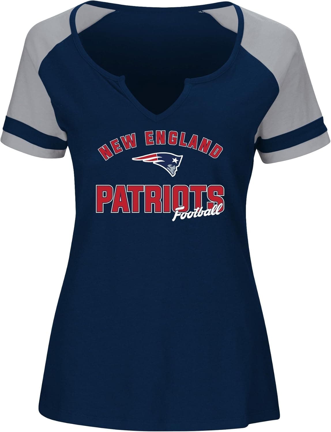 NFL womens PATRIOTS S/S NOTCH V NECK TEE