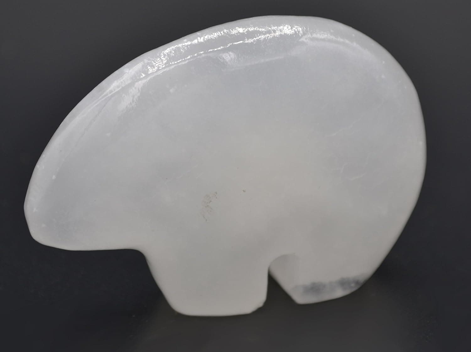 Snowy White Stone Polar Bear Figure, 2.5" Long, Carved from Real North American Calcite - The Artisan Mined Series by hBAR