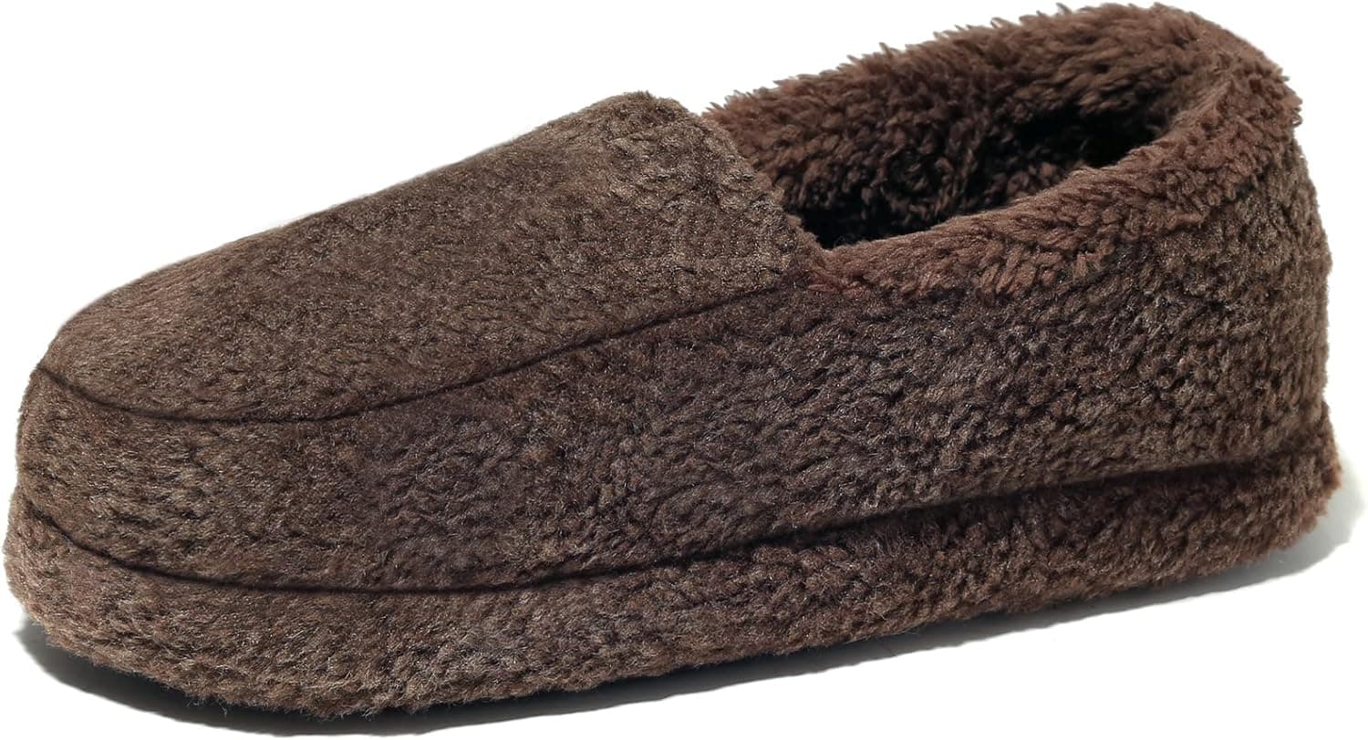 NewDenBer Cozy Memory Foam Slippers for Women and Men Soft Fuzzy Plush Fleece Lined Slip on House Shoes
