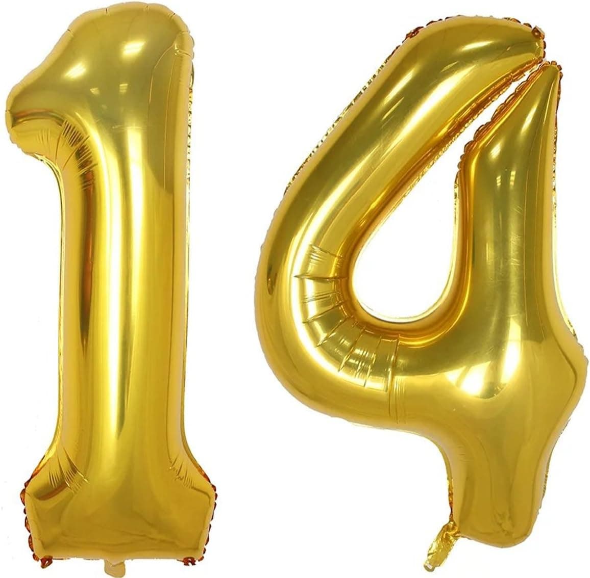 40inch Gold Foil 14 Helium Jumbo Digital Number Balloons, 14th Birthday Decoration for Girls or Boys, sweet 14 Birthday Party Supplies