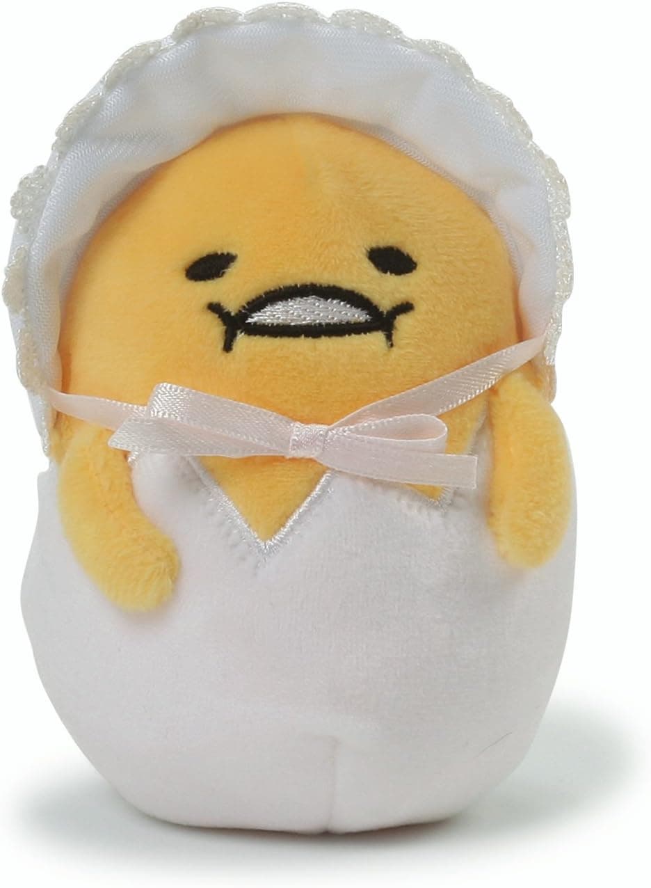 GUND Sanrio Gudetama The Lazy Egg Baby Stuffed Animal Plush, Yellow and White, 4.5"