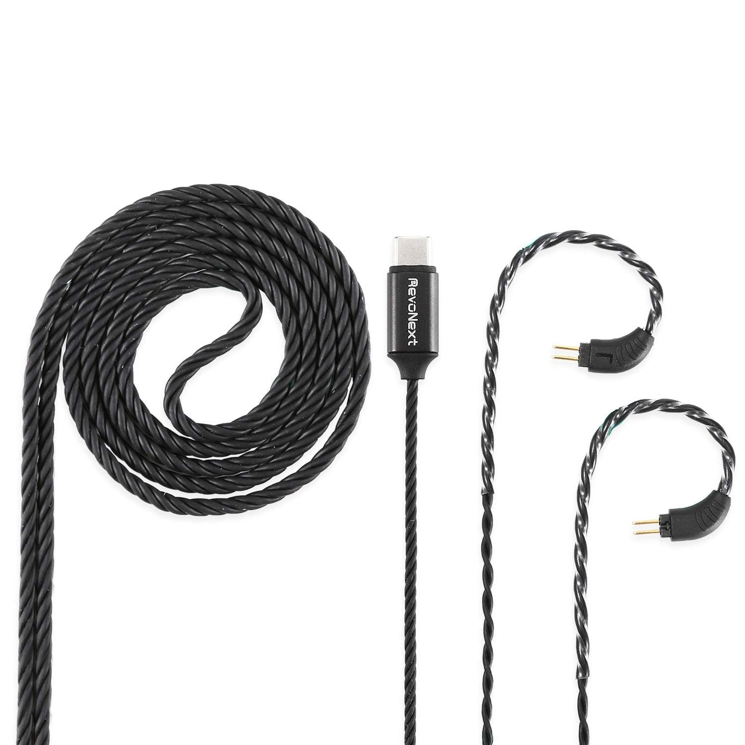 RevoNext Type C Detachable Cable,Newest QT2/QT2S/QT3S/QT5/RX8/RX8S Dedicated Cable 0.78mm 2-Pin Upgraded Cable Braided Cable with MIC