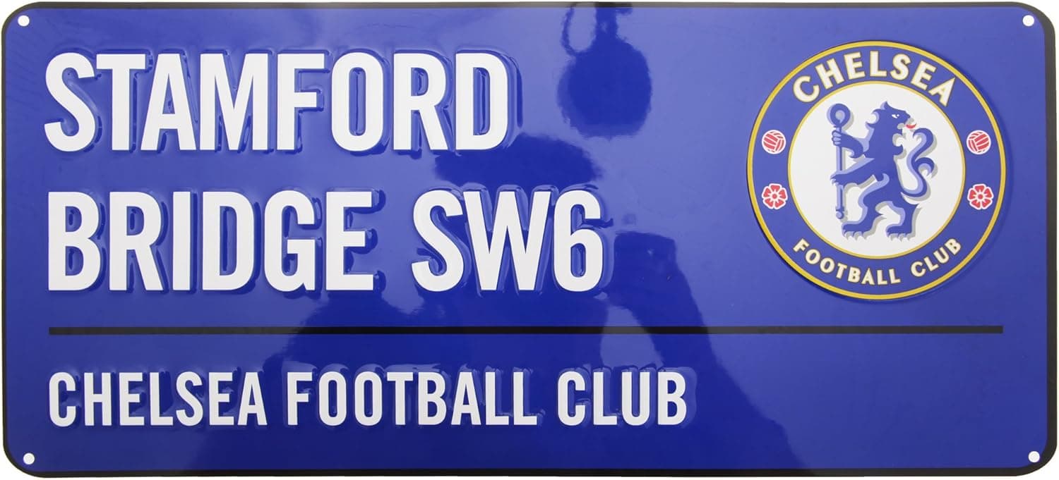 Chelsea FC Official Stamford Bridge Football Crest Street Sign (One Size) (Blue)