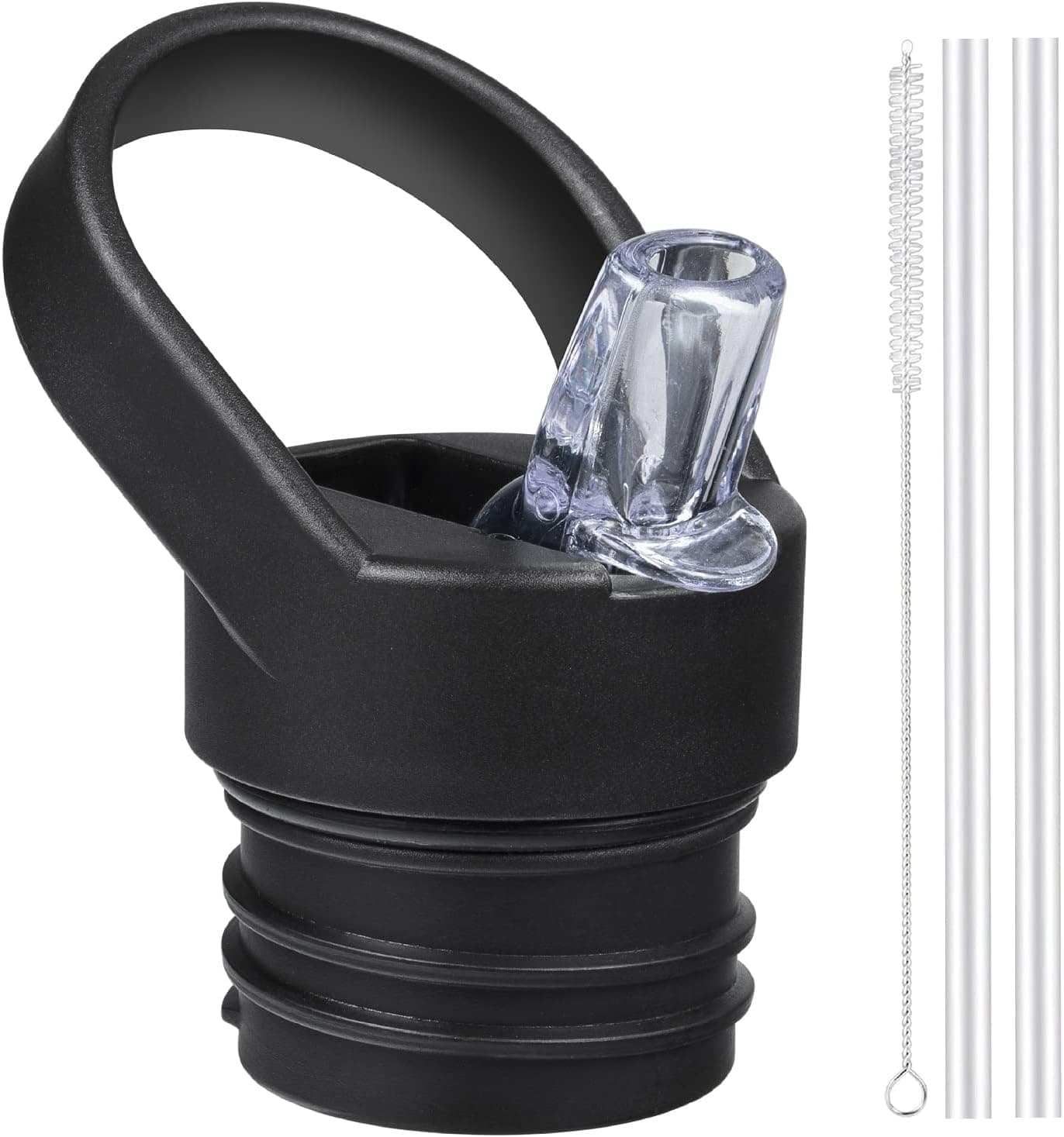DBIW Straw Lid Compatible with Standard Mouth 24 oz 21 oz Hydro Flask, Lids with Straw Fits Hydroflask Water Bottles, Replacement Top, Straws Cap with Flexible Handle