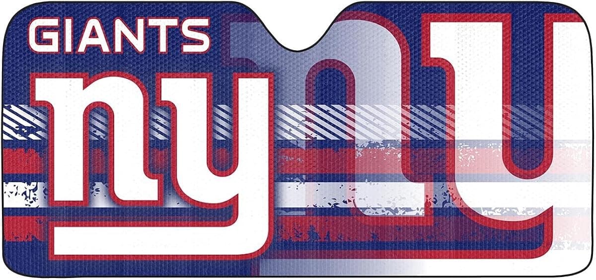 Fanmats NFL Windshield Sun Auto Shade, Sun Shield Sun Visor Accordion tri-fold for Storage 59" x 29.5", Colorful Team Design