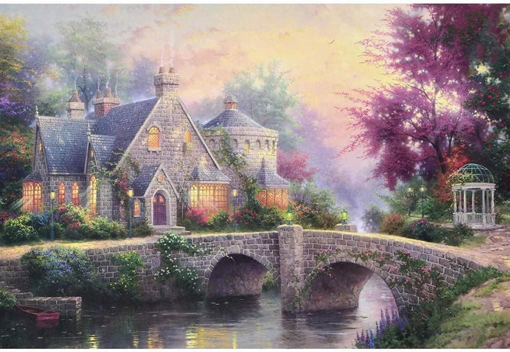 GuDoQi Jigsaw Puzzles 1000 Pieces for Adults, Puzzles for Adults with Poster, Large Intellective Difficult Fun Family Puzzle Game, DIY Collectibles Modern Home Decoration, Spring Puzzle