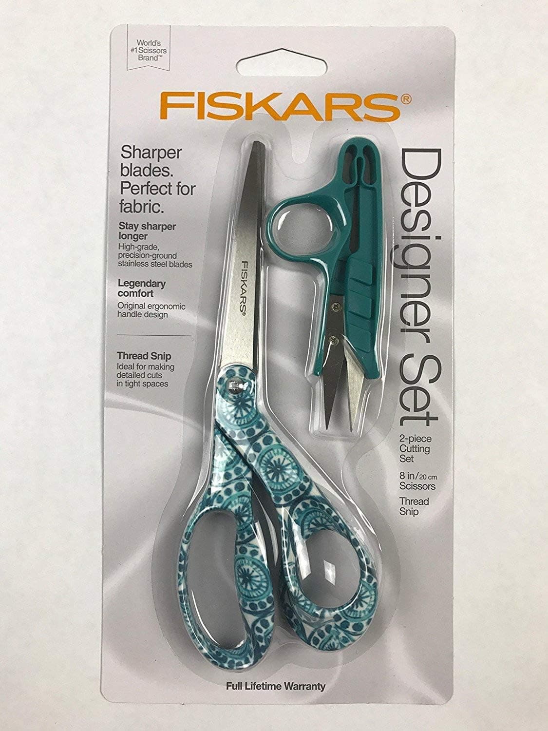 Fiskars 8 Inch Scissor and Thread Snip Designer Set (Floral)