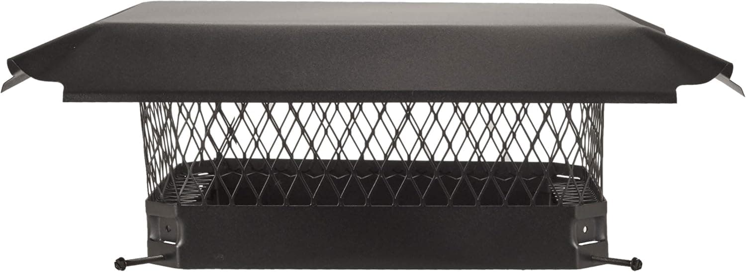 Draft King CBO1216 Bolt On Black Galvanized Steel Single Flue Chimney Cap, 12" x 16"